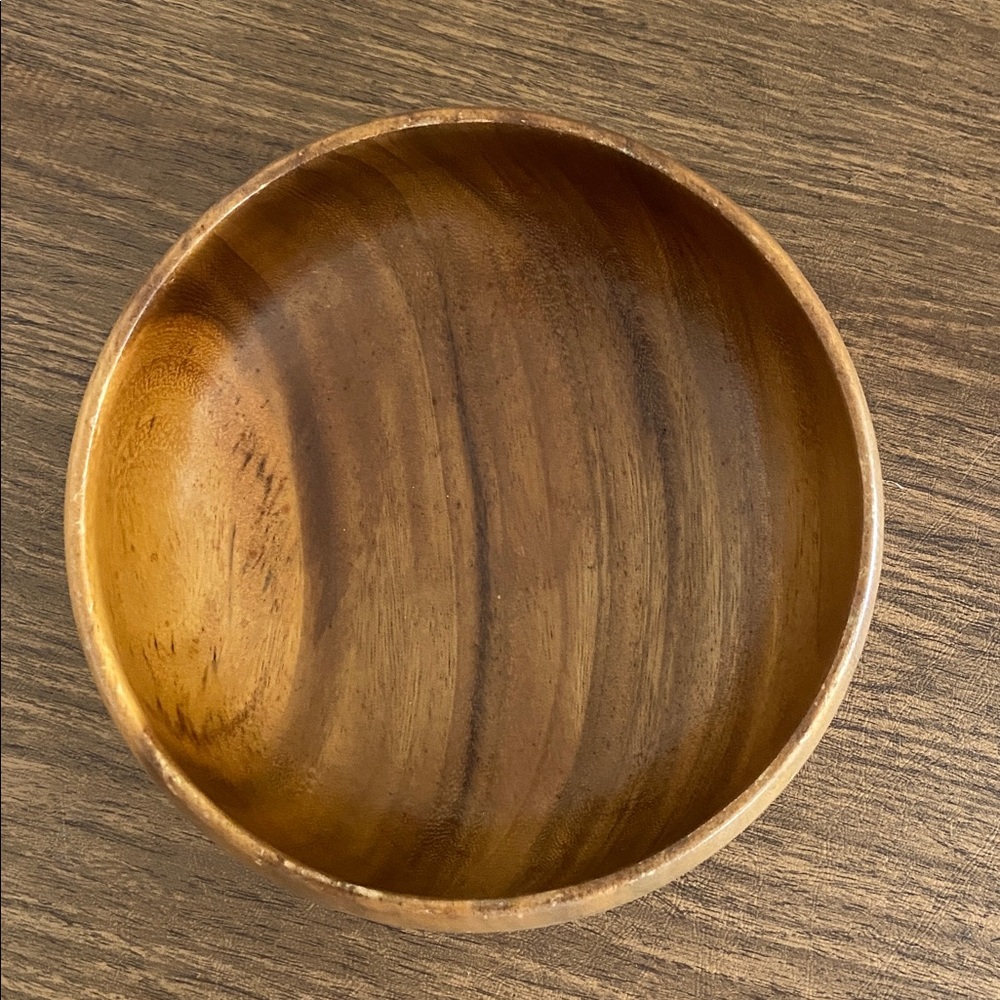 VINTAGE HAWAIIAN MONKEY-POD WOODEN SALAD BOWL Medium